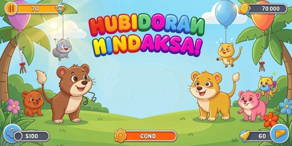 Tampilan awal game yang menarik dan penuh warna.