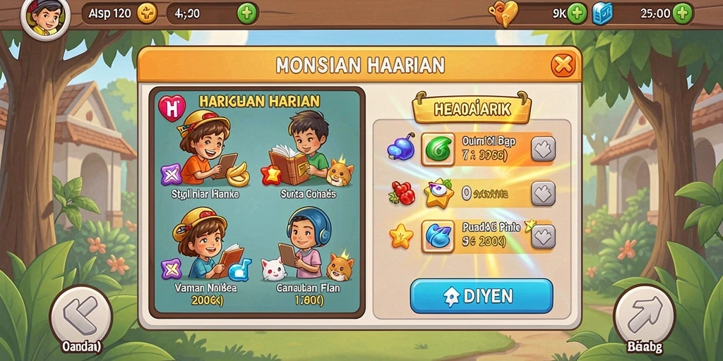 Tampilan awal yang menarik dengan banyak pilihan.
