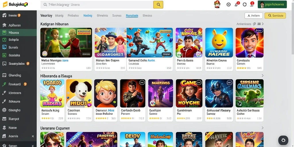 Screenshot menunjukkan antarmuka permainan yang menarik dan mudah digunakan.